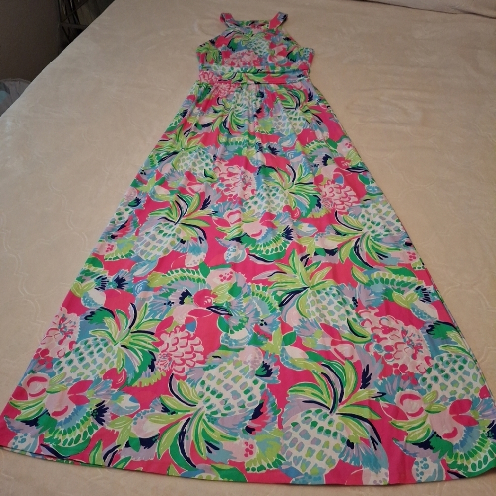 Lilly Pulitzer Pink and Green Floral Dress